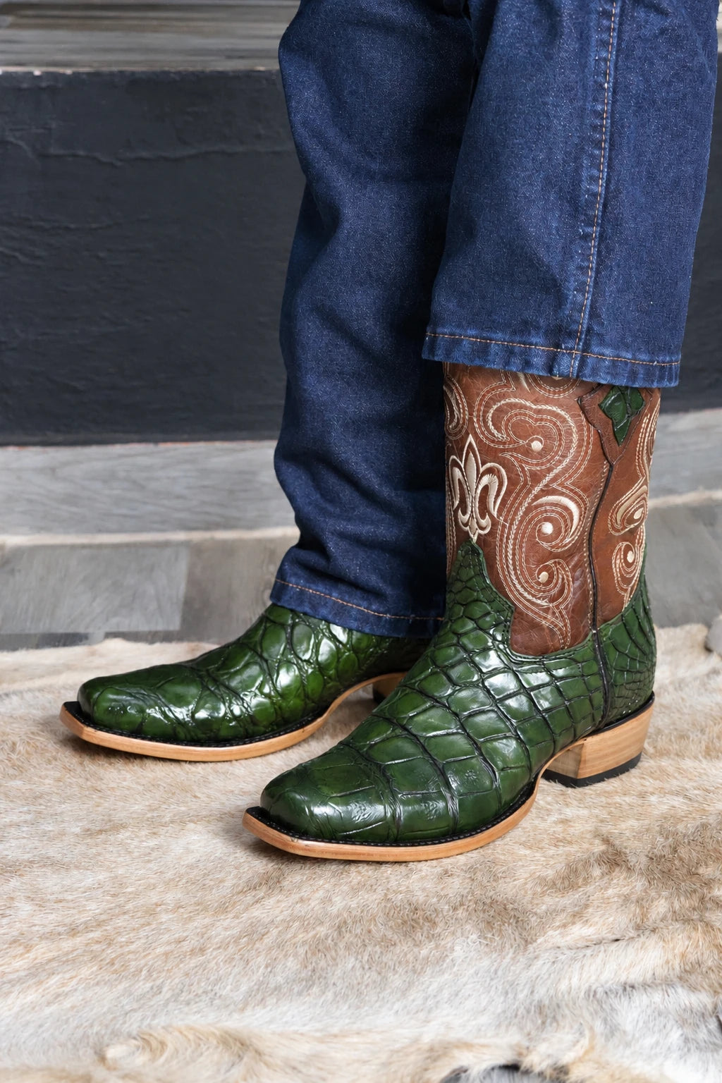 Cowboy Nevada Cocodrilo Alligator Verde