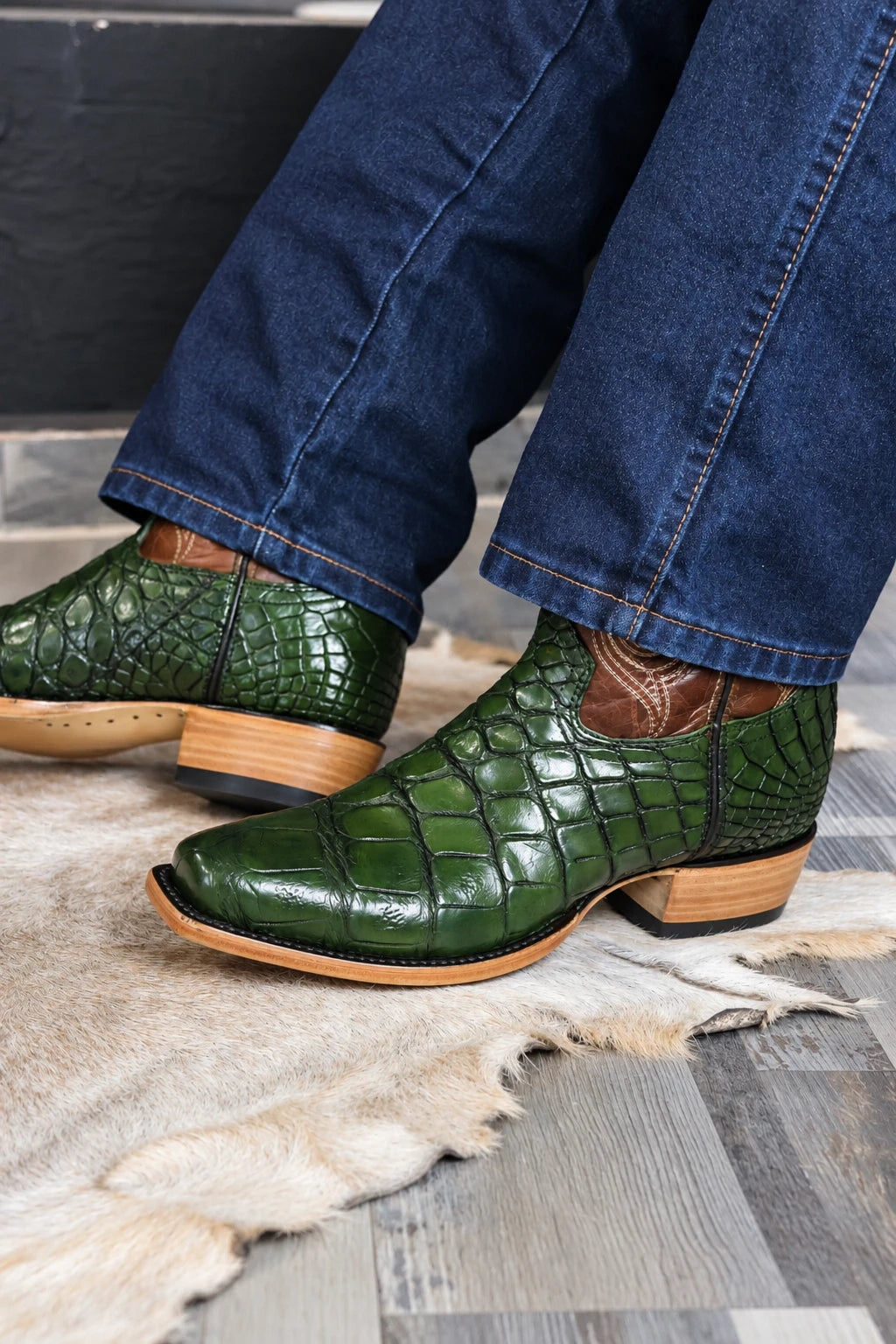 Cowboy Nevada Cocodrilo Alligator Verde