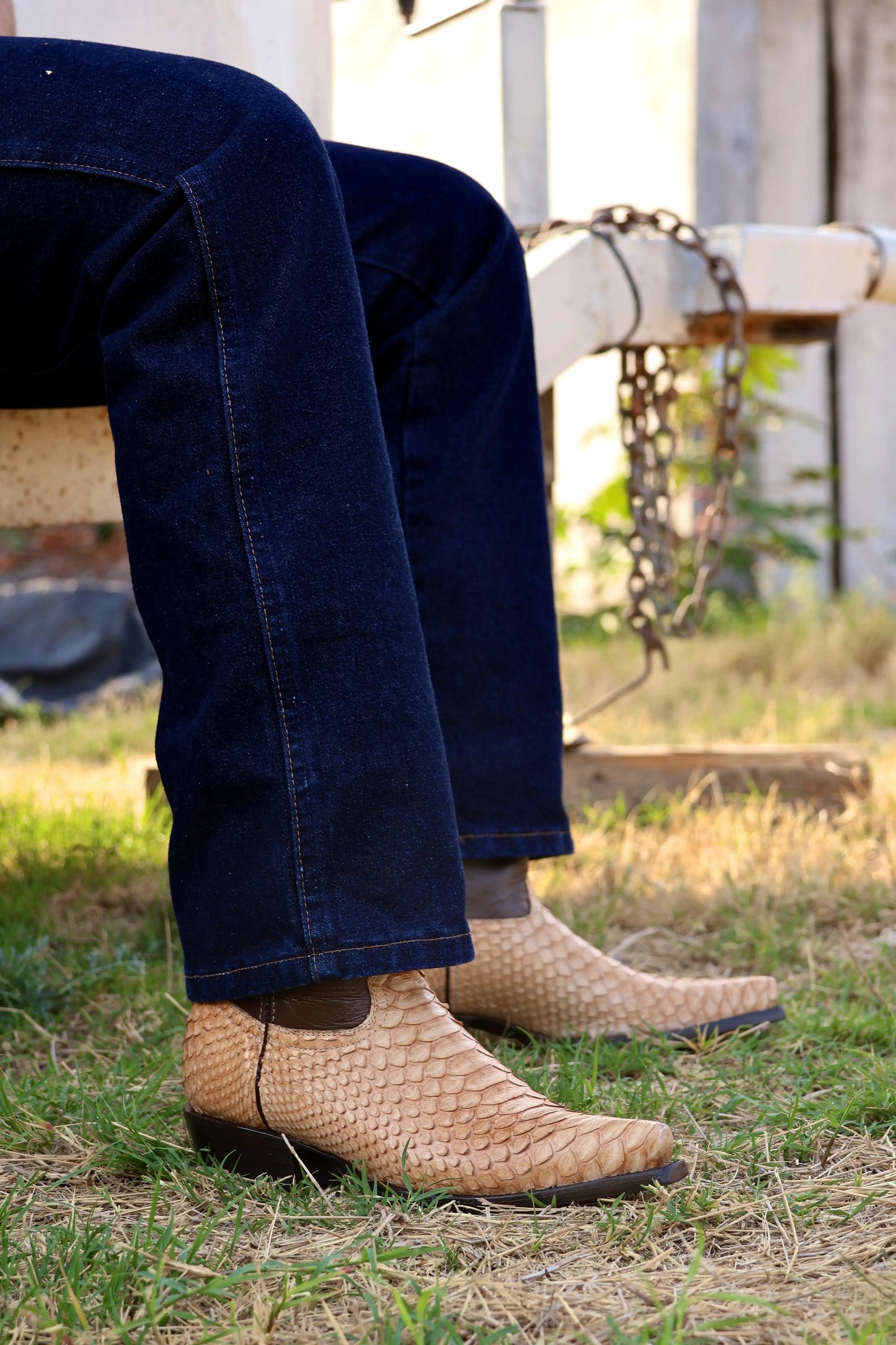 Cowboy Texana Pitón Beige