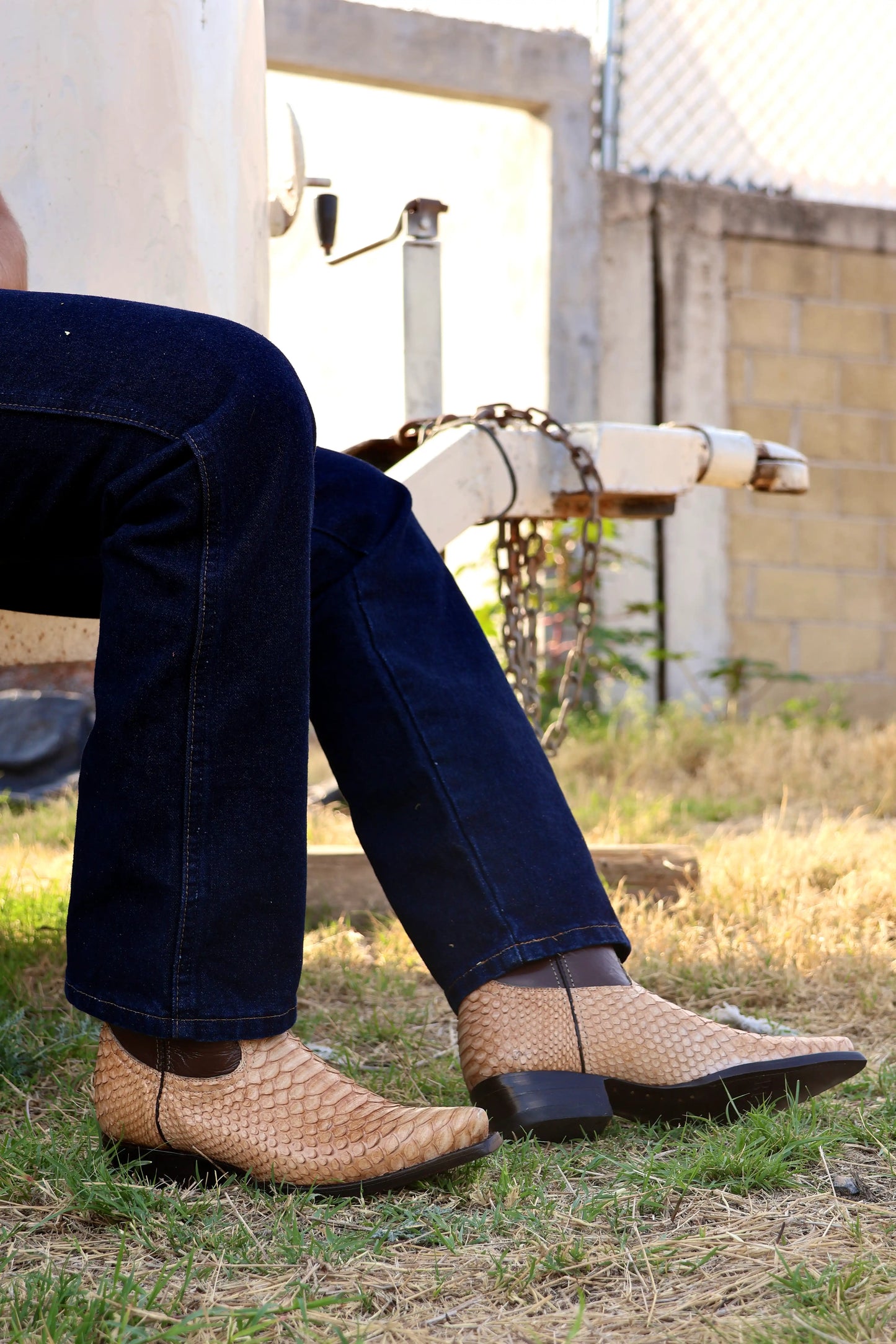 Cowboy Texana Pitón Beige