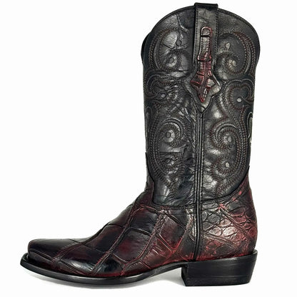 Cowboy Nevada Cocodrilo Alligator Black Cherry
