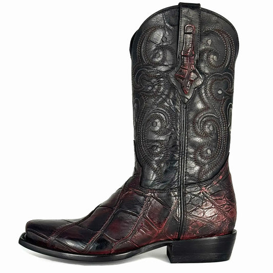 Cowboy Nevada Cocodrilo Alligator Black Cherry