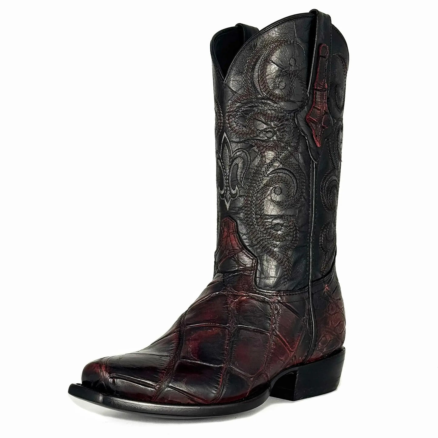 Cowboy Nevada Cocodrilo Alligator Black Cherry