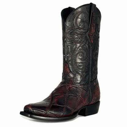 Cowboy Nevada Cocodrilo Alligator Black Cherry