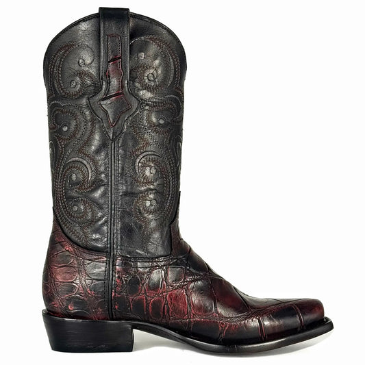 Cowboy Nevada Cocodrilo Alligator Black Cherry