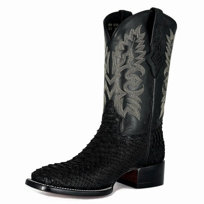 Cowboy Bulldog Pitón Nobuck Negro