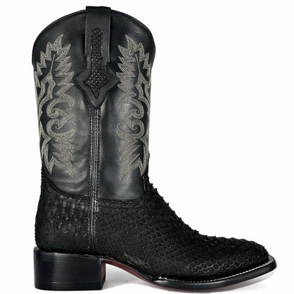Cowboy Bulldog Pitón Nobuck Negro