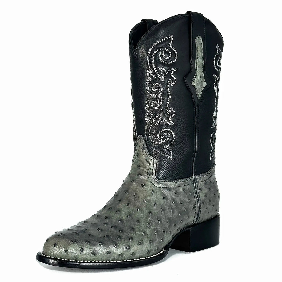 Cowboy Oval Avestruz Gris