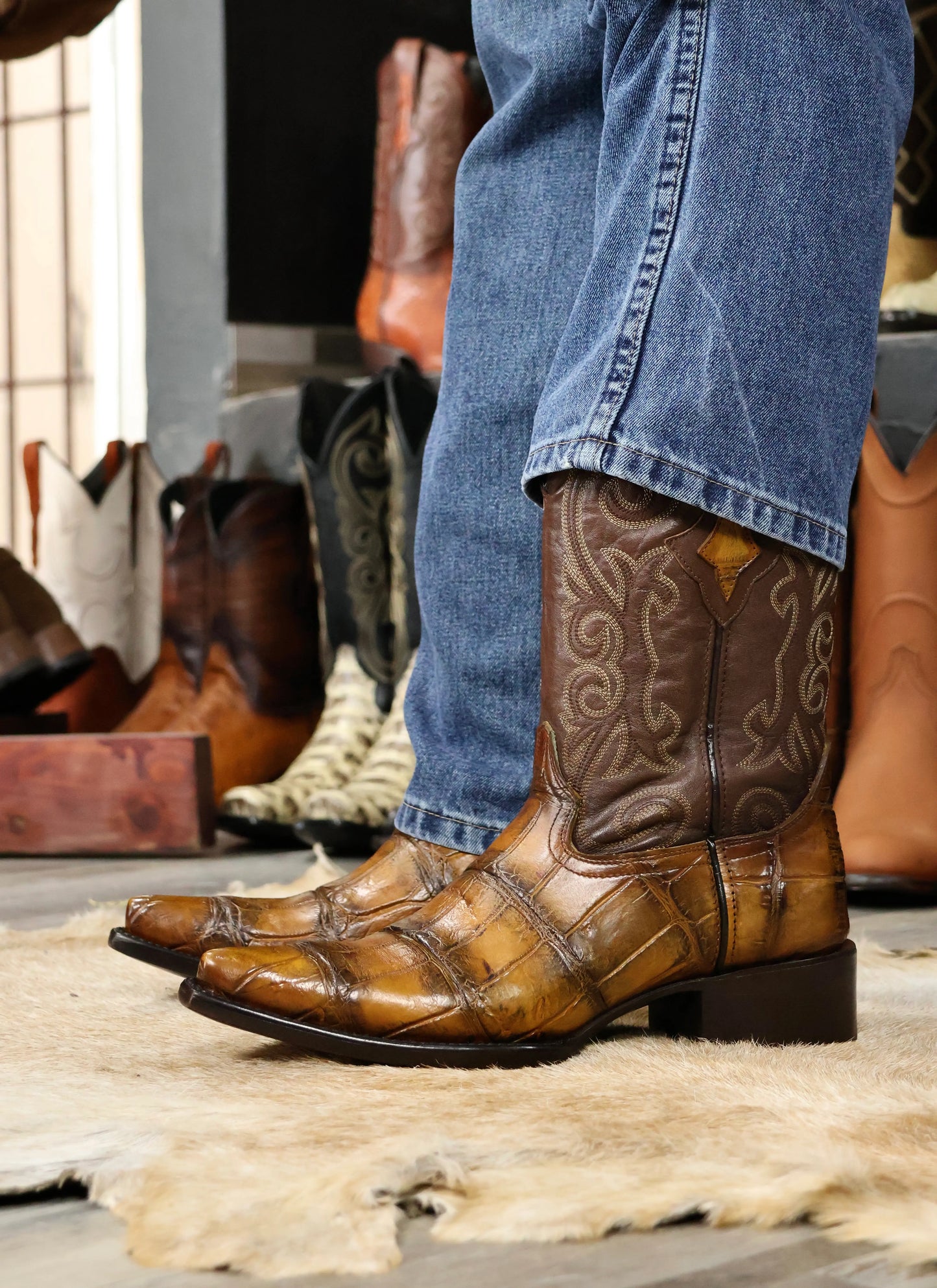Cowboy Texana Cocodrilo Alligator Miel