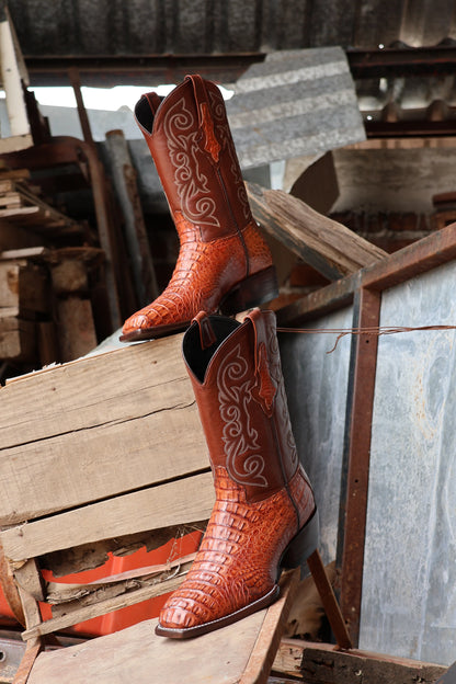 Cowboy Francesa Lomo Cocodrilo Fuscus Cognac