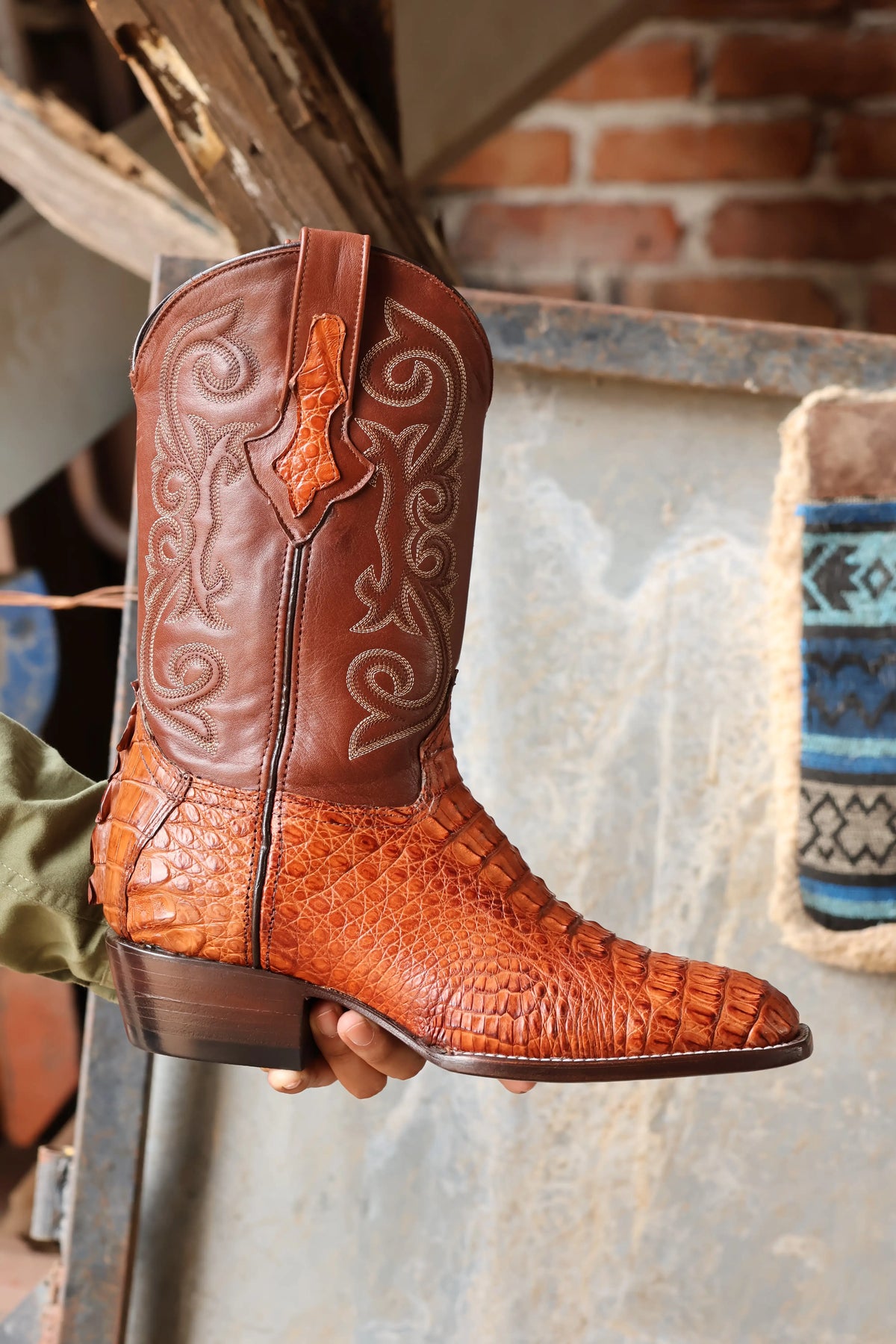 Cowboy Francesa Lomo Cocodrilo Fuscus Cognac