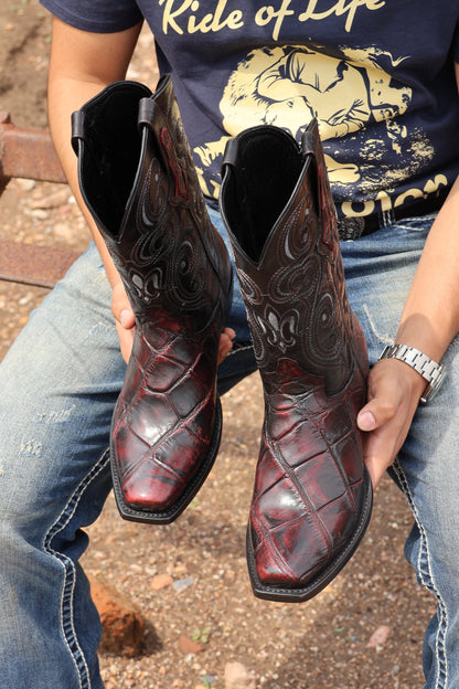 Cowboy Nevada Cocodrilo Alligator Black Cherry