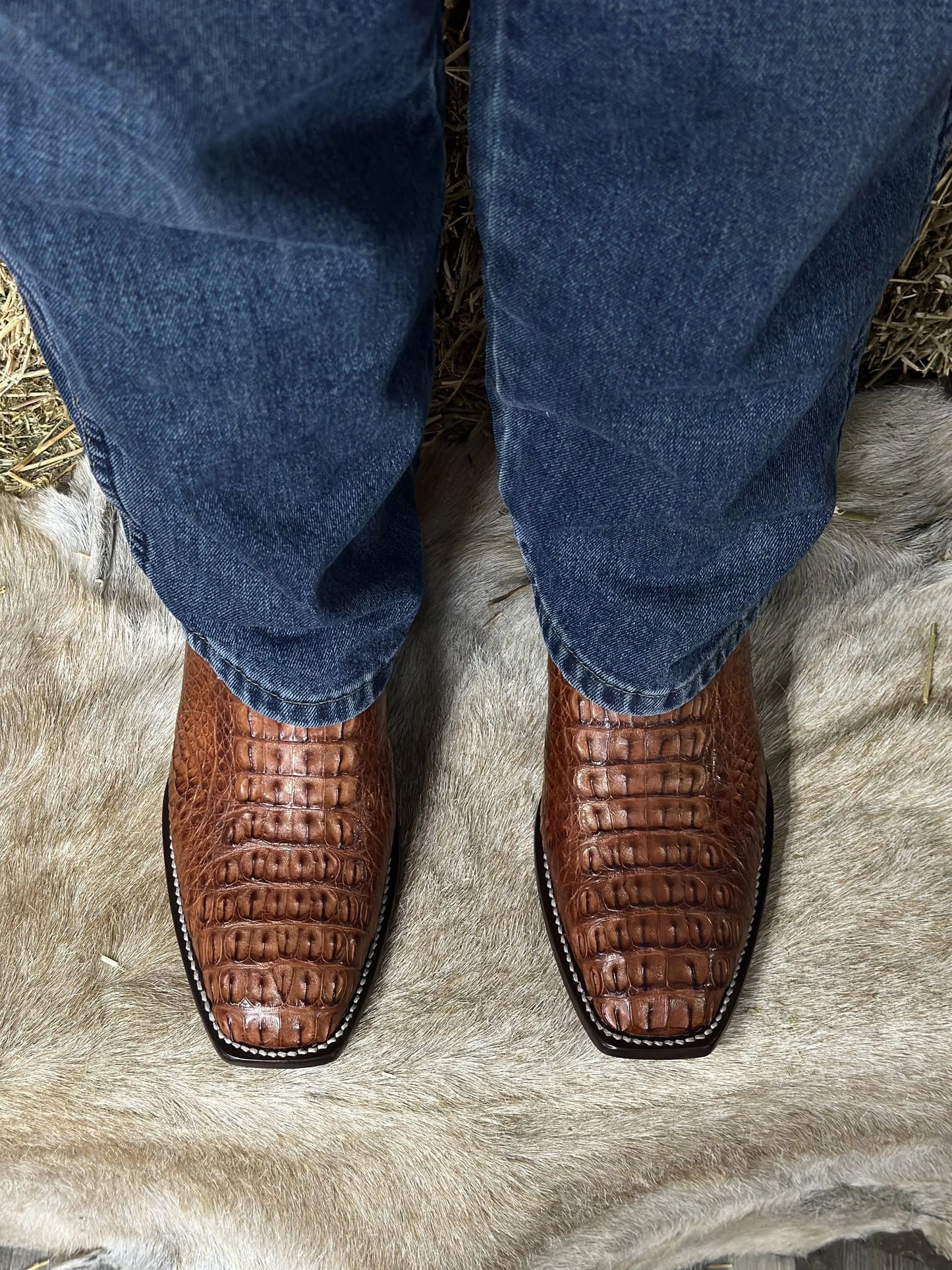 Cowboy Francesa Cocodrilo Cognac